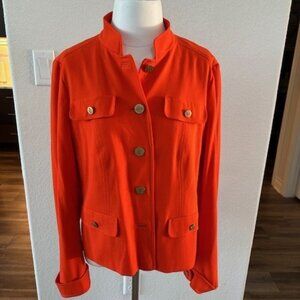Escada Orange Single Breasted Blazer Size 42